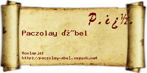 Paczolay Ábel névjegykártya