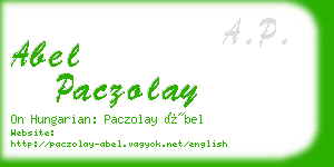 abel paczolay business card